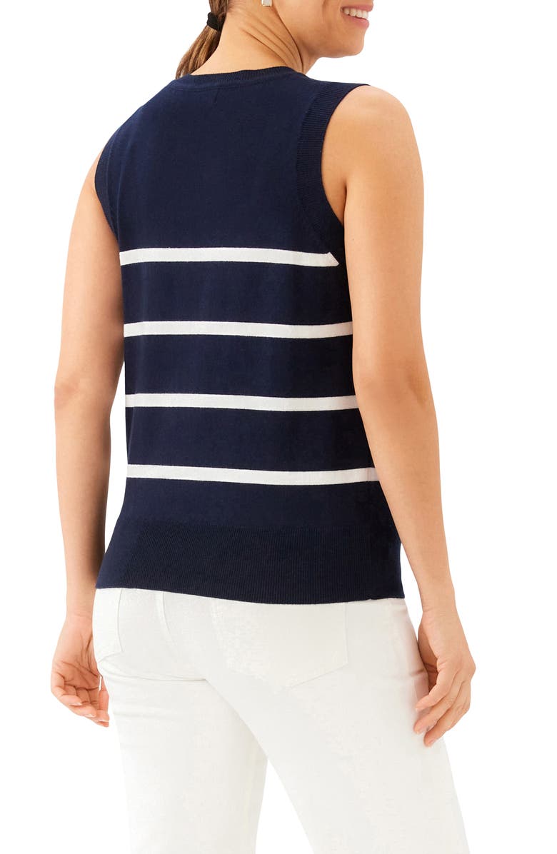 Karen Kane Stripe Sweater Vest, Alternate, color, Navy Off White