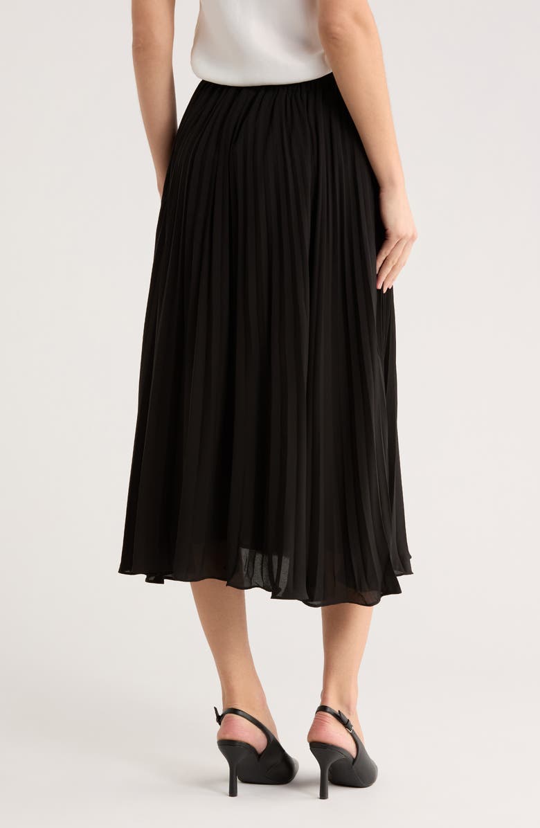 T Tahari Pleated Skirt, Alternate, color, Black