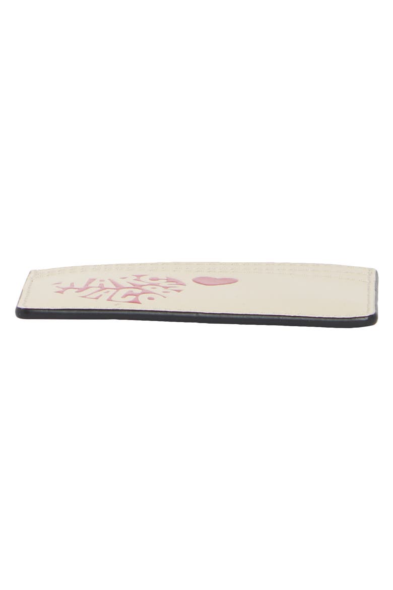 The Faux Leather Card Case, Alternate, color, MARSHMALLOW MULTI