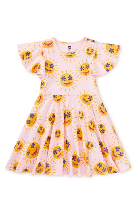 Flutter Sleeve Twirl Dress