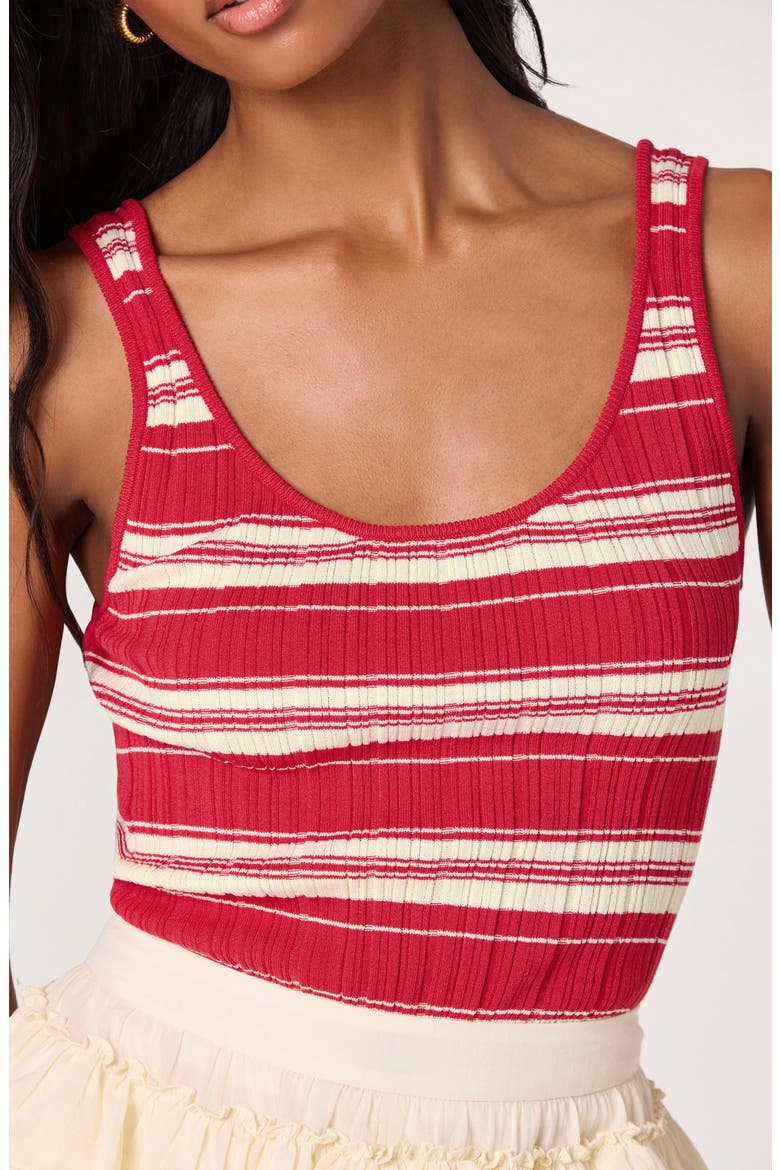 Kaylea Stripe Rib Sweater Tank, Alternate, color, RED STRIPE