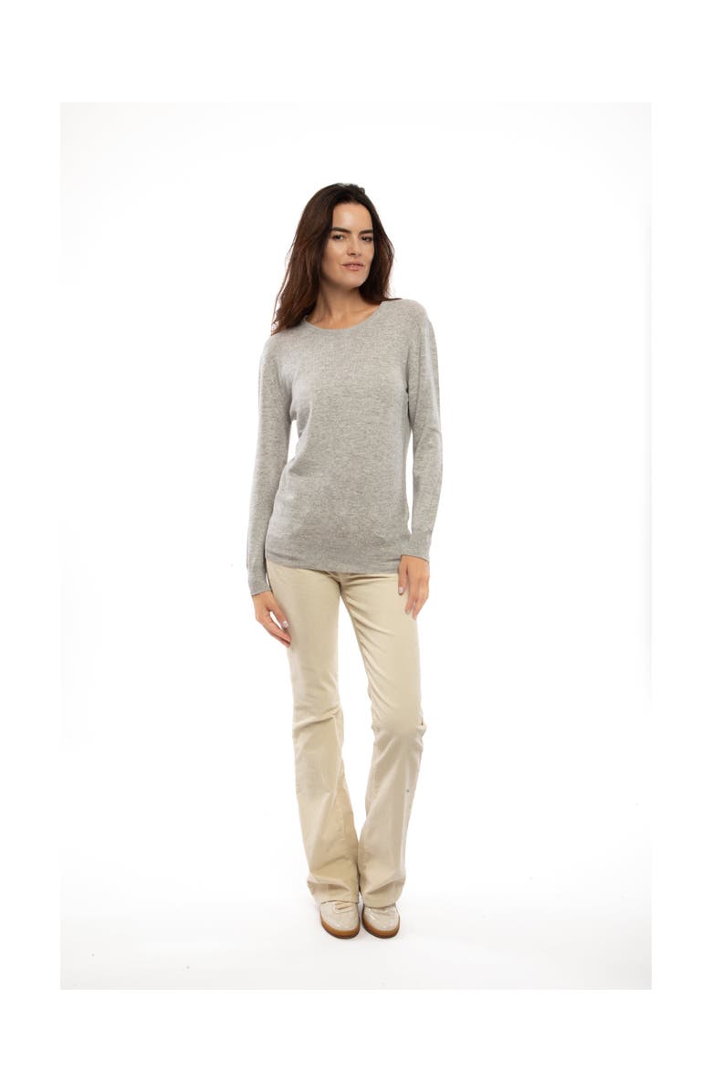 Monticelli Cashmere Pure Cashmere Essential Crewneck Sweater, Alternate, color, Melange Blue