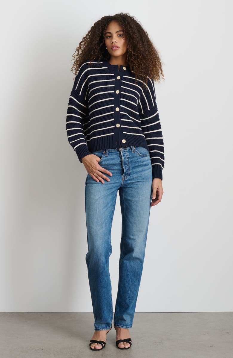 Alex Mill Nico Chunky Stripe Cotton Cardigan, Alternate, color, 