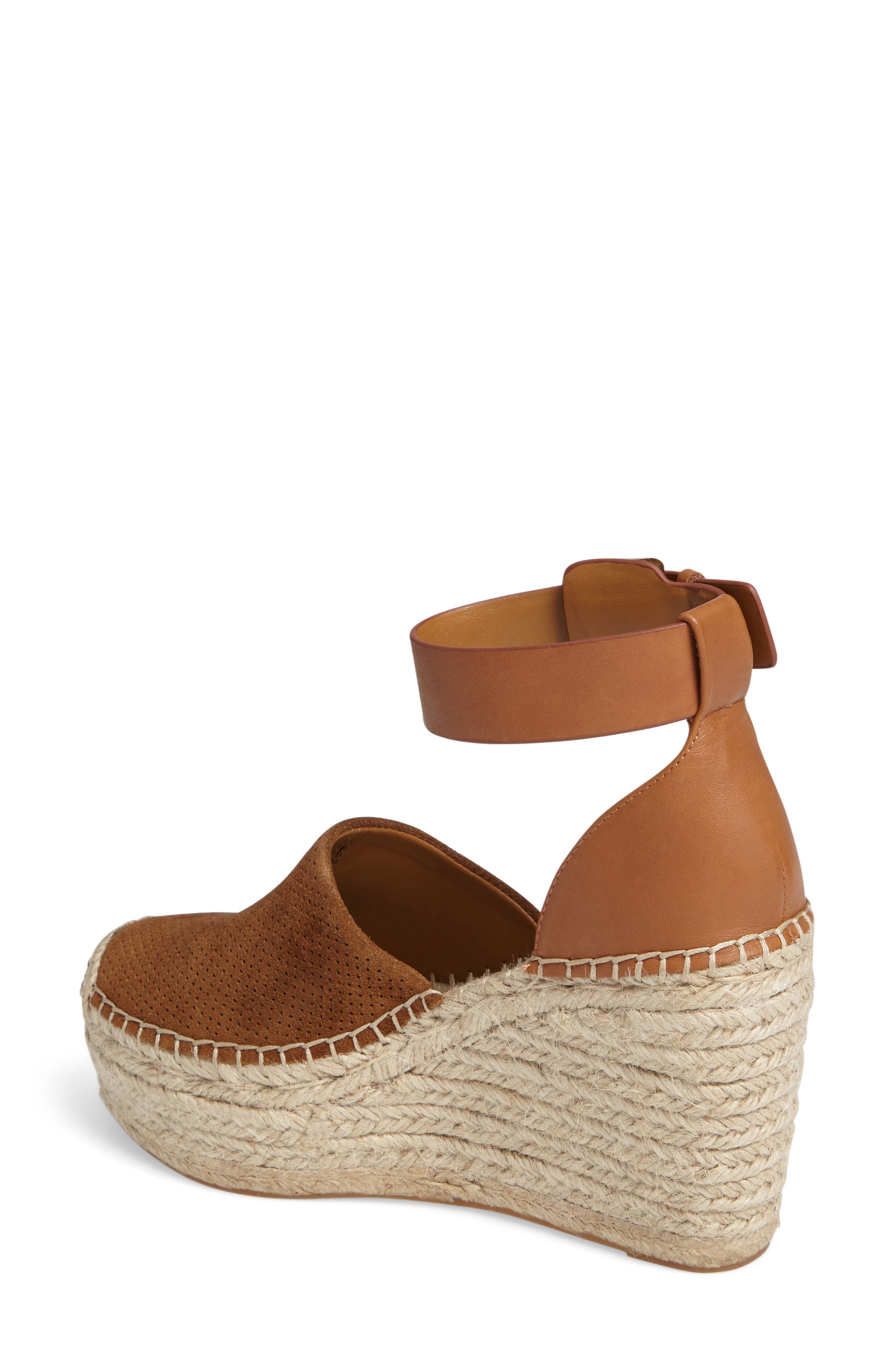 Marc Fisher LTD Aaron Platform Wedge Espadrille, Alternate, color, Cognac Suede