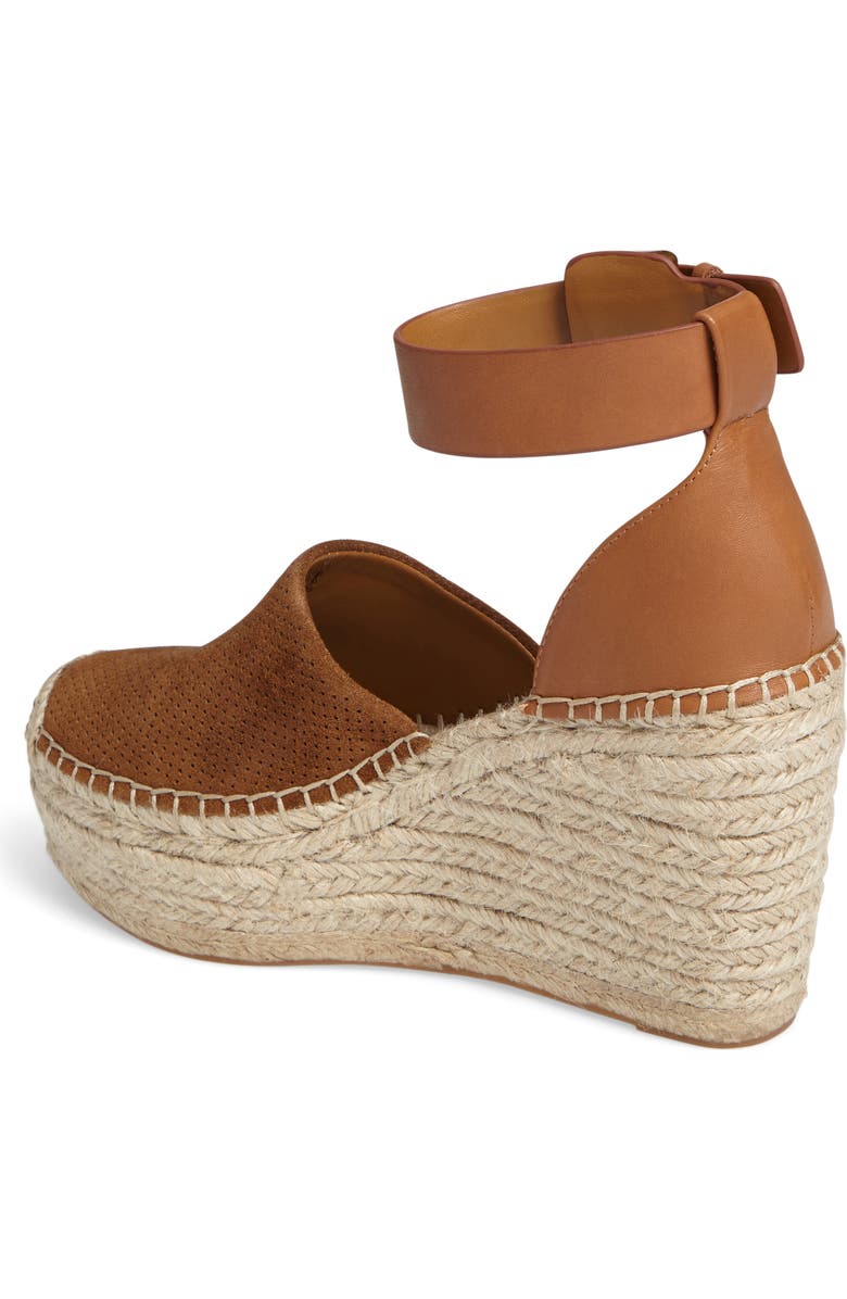 Marc Fisher LTD Aaron Platform Wedge Espadrille, Alternate, color, Cognac Suede