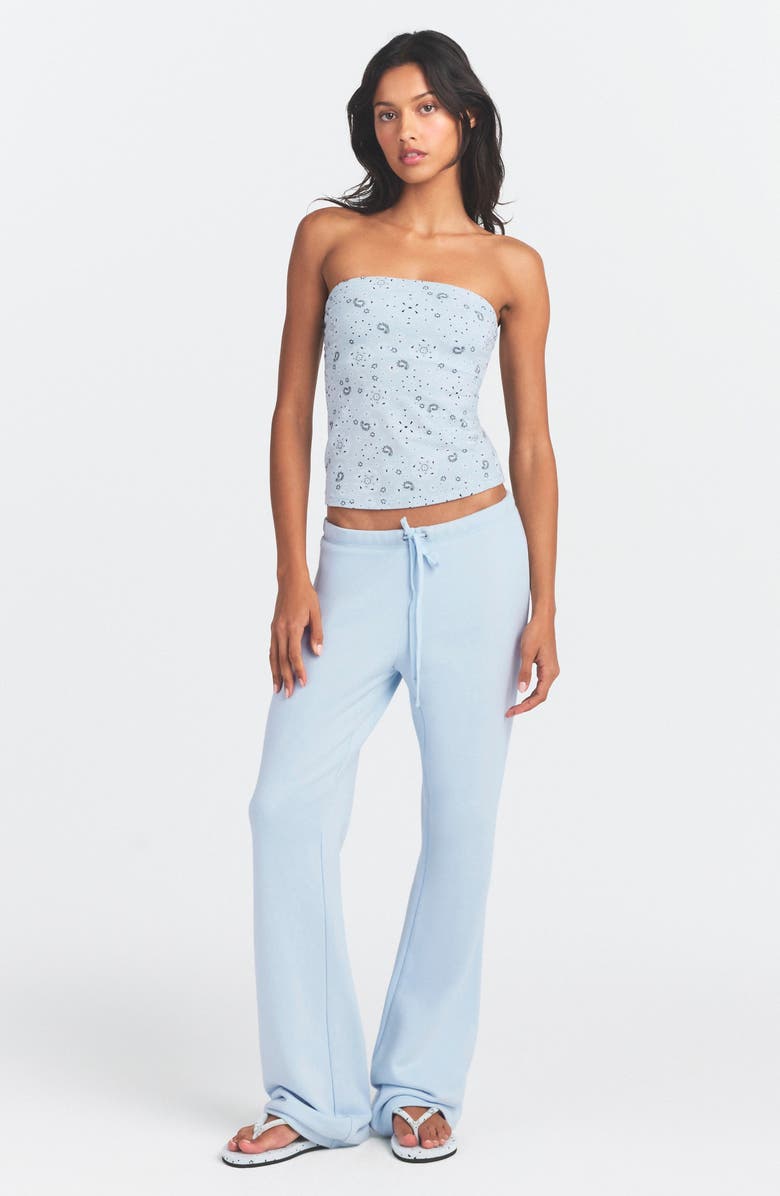 SKIMS Drapey French Terry Straight Leg Pants, Alternate, color, Powder Blue