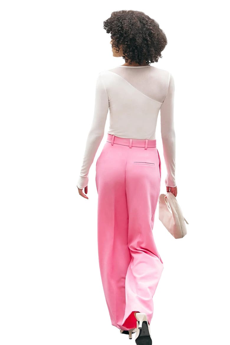 Milo Long Sleeve Mesh & Jersey Top, Alternate, color, OFF WHITE