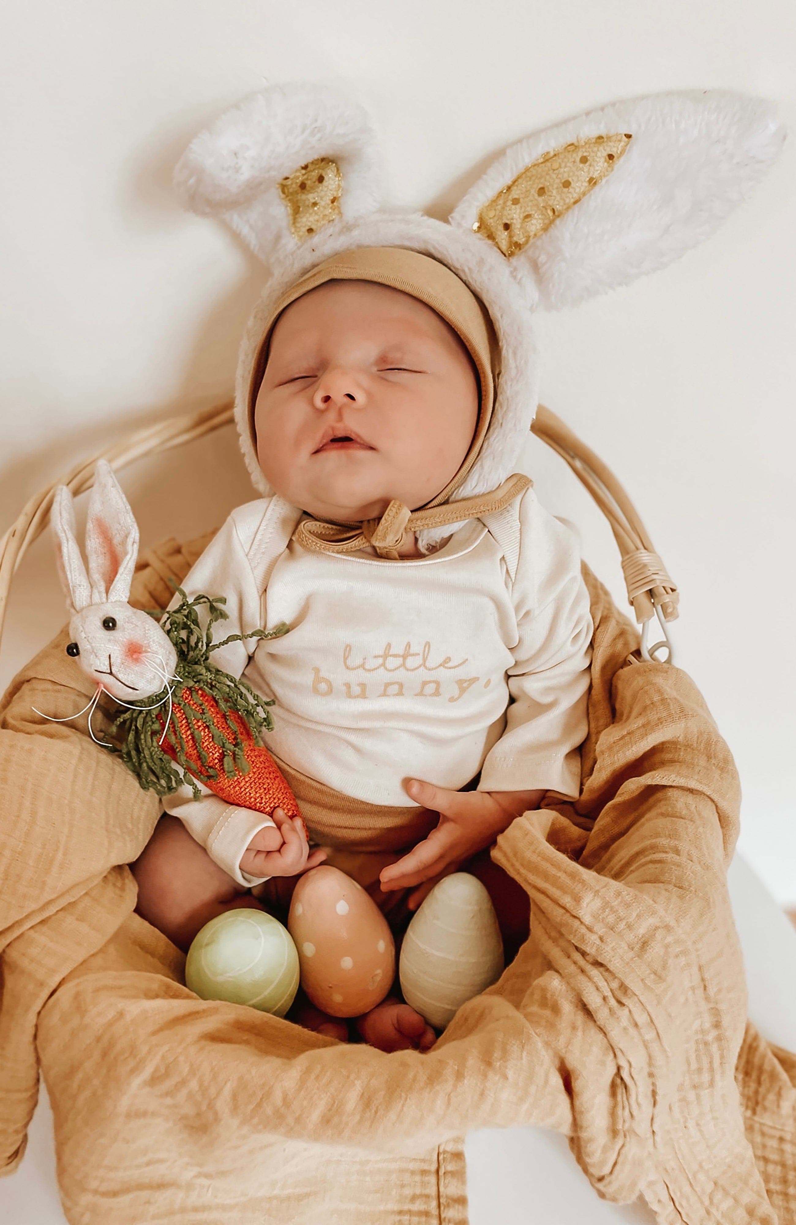 Tenth & Pine Little Bunny Organic Baby Bodysuit Long Sleeve | Nordstrom