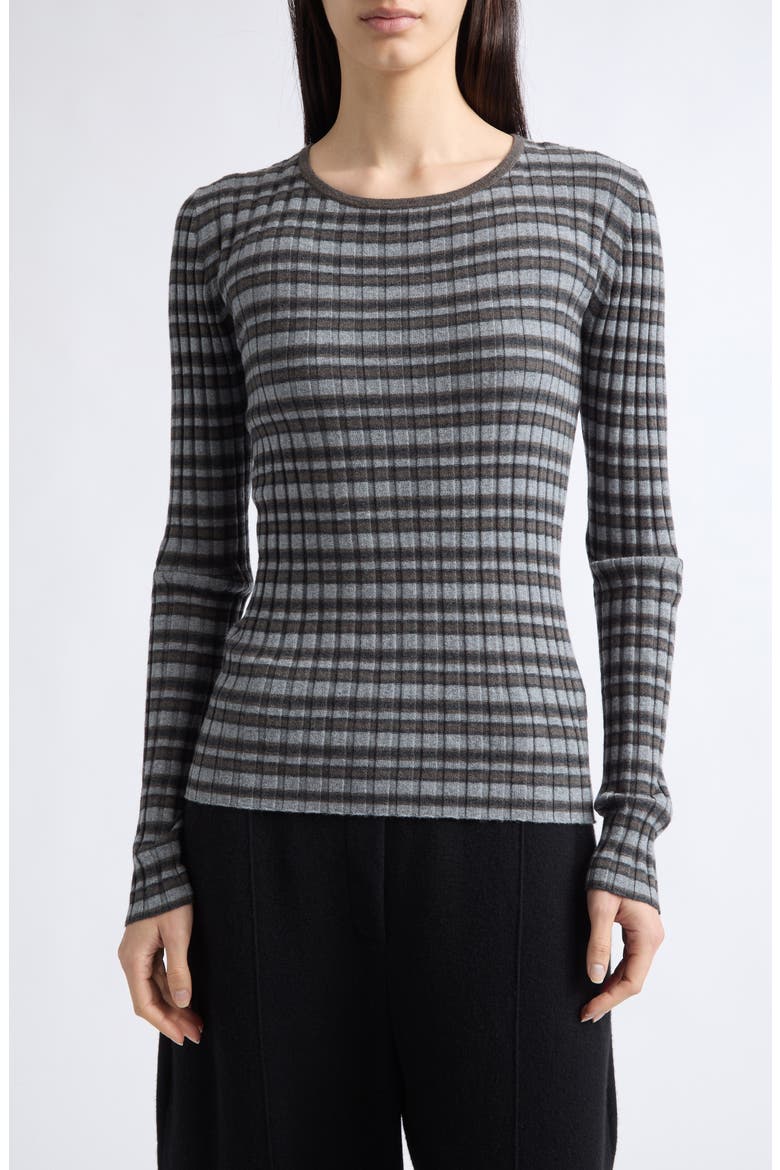 Tarika Stripe Cotton & Cashmere Sweater, Main, color, DEEP CLOUD/ ECLIPSE