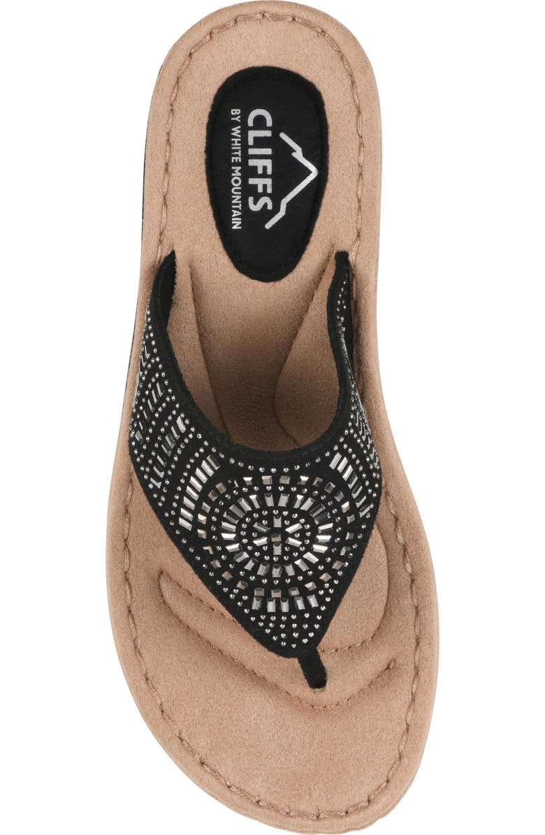 CLIFFS BY WHITE MOUNTAIN Cienna Thong Sandal - Wide Width, Alternate, color, Black Fabric