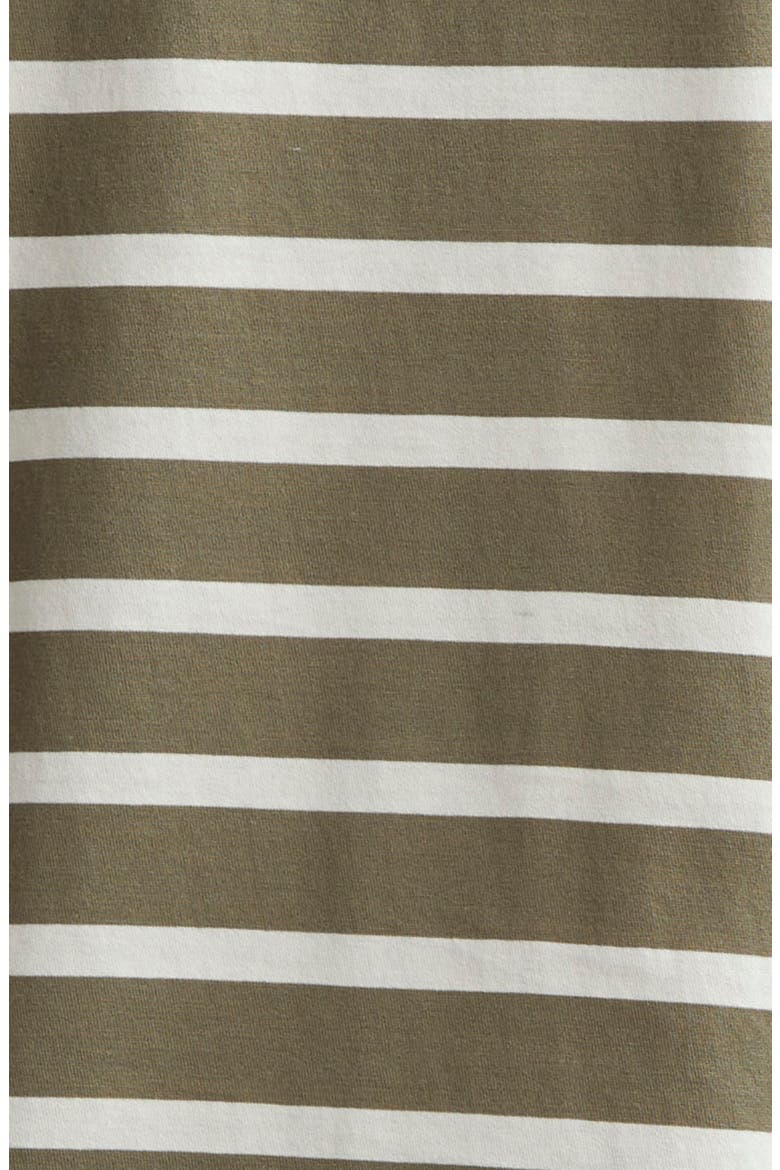 Stripe Cotton Crewneck T-Shirt, Alternate, color, KHAKI/ ECRU BRETON STRIPE