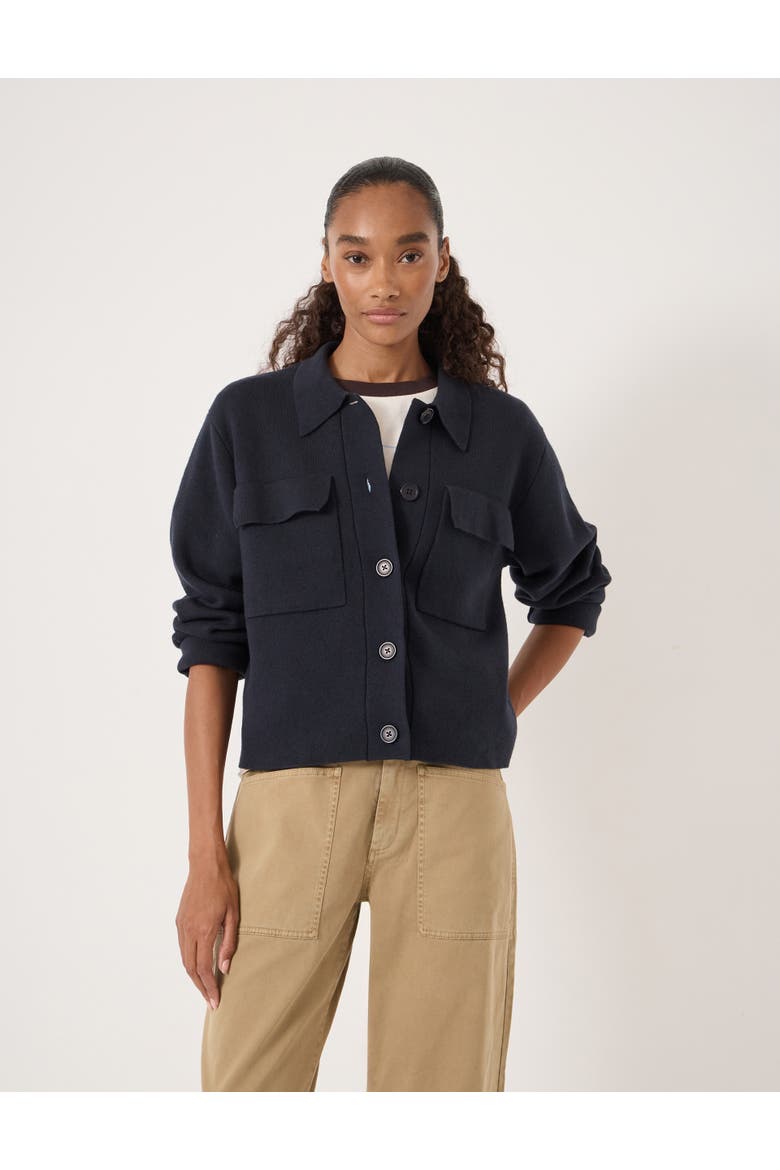 Bobbie Knitted Shacket, Main, color, Navy Blue