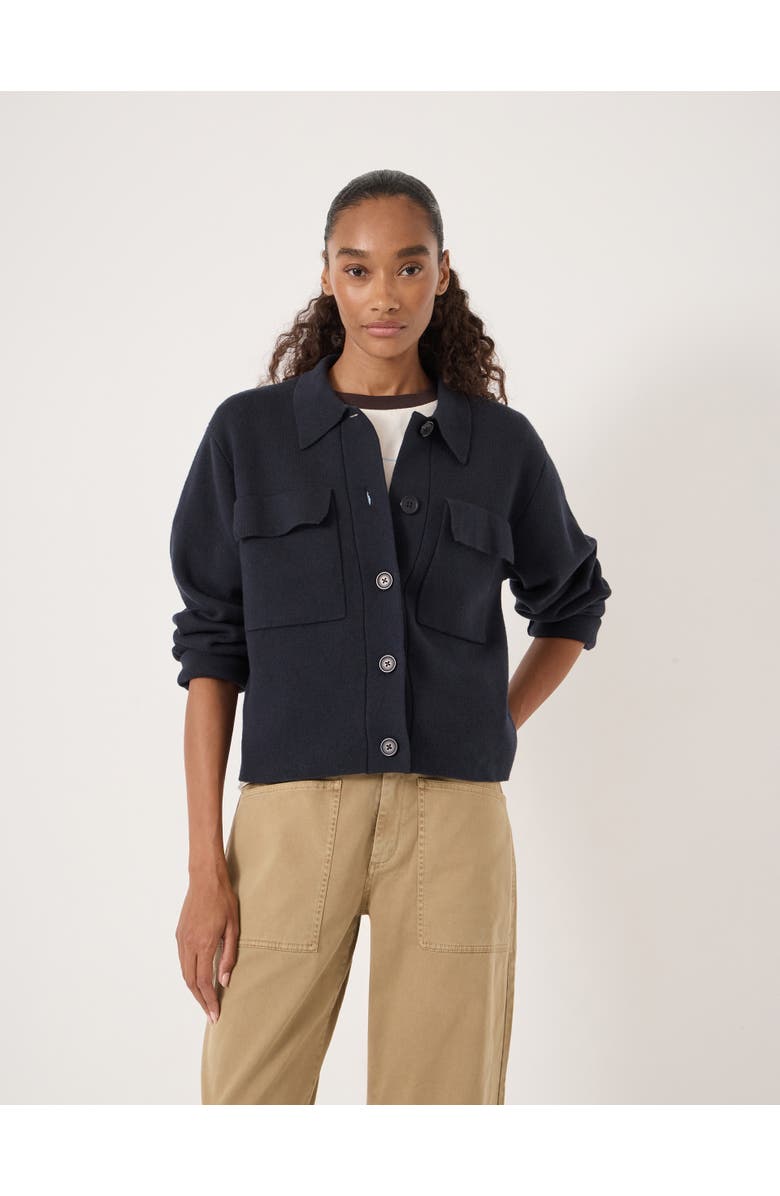 Hush Bobbie Knitted Shacket, Main, color, Navy Blue