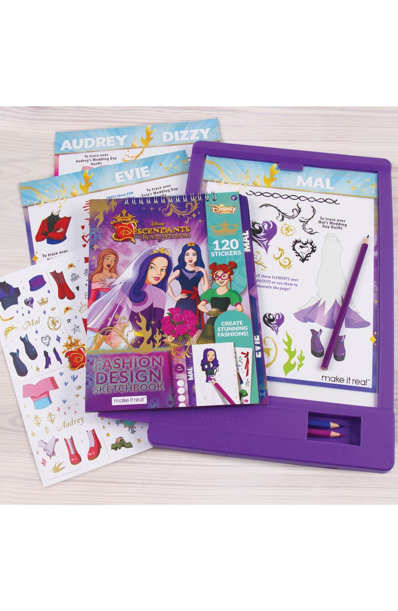 Disney Descendants Royal Wedding Light Table & Sketchbook 9 Piece Set, Alternate, color, Multicolored