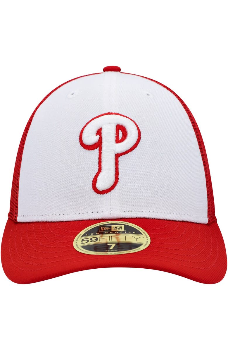 New Era Men's New Era White/Red Philadelphia Phillies 2023 On-Field Batting Practice Low Profile 59FIFTY Fitted Hat, Alternate, color,
