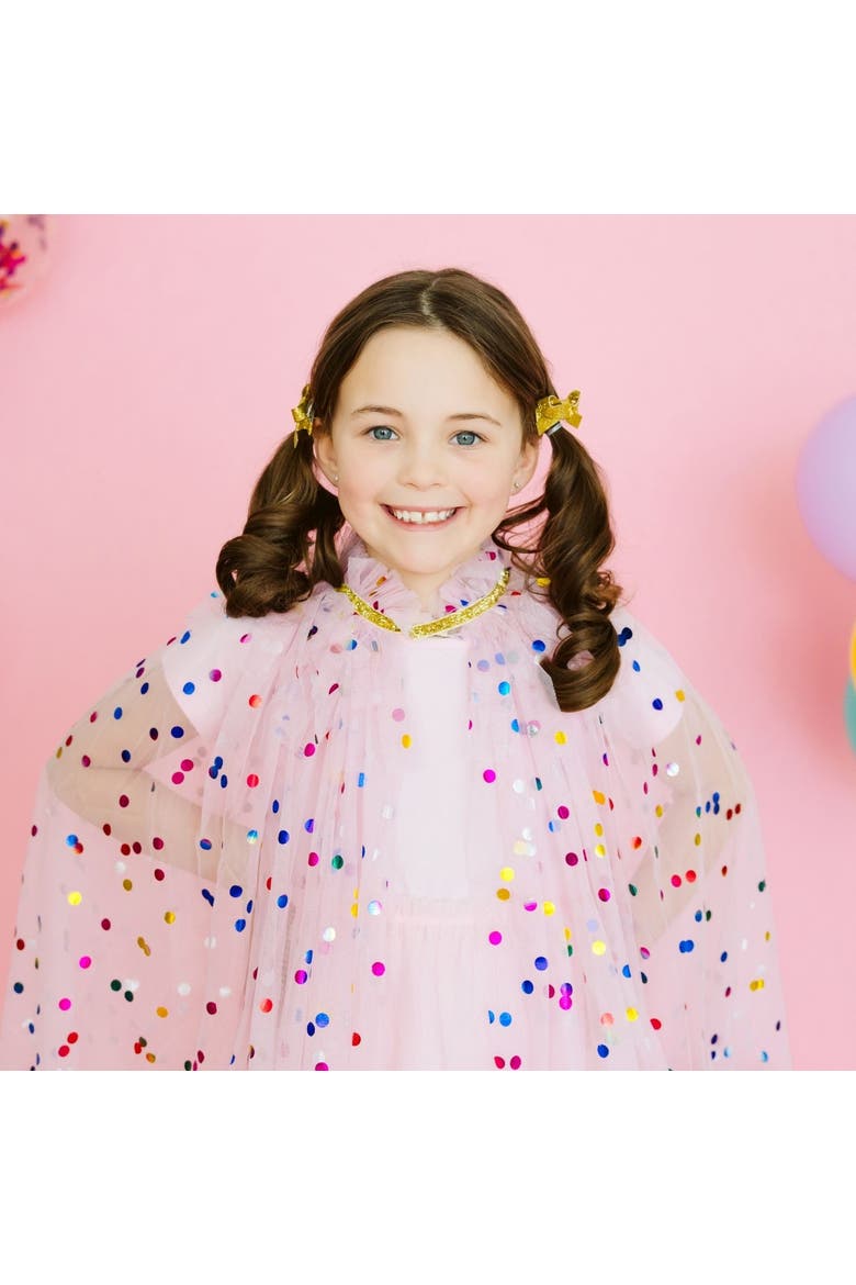 Pink Confetti Cape, Alternate, color, Pink