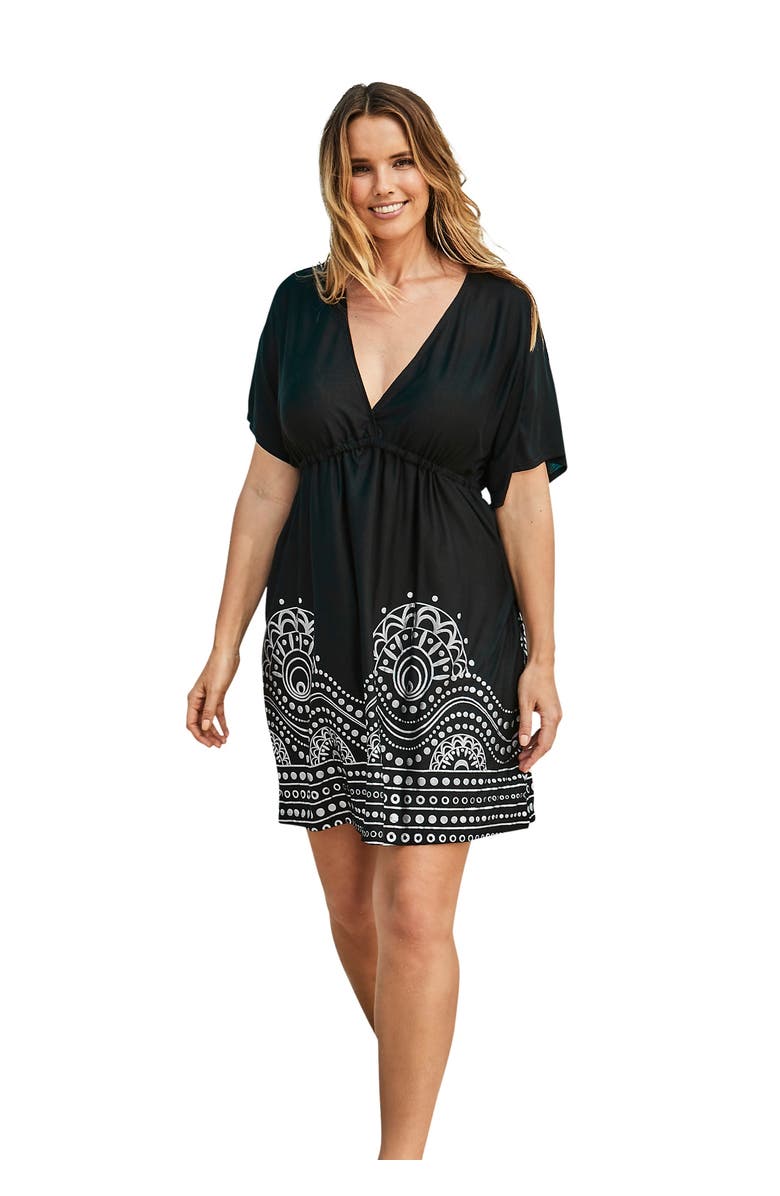 Swimsuits for All Kate V-Neck Cover Up Dress, Main, color, Black