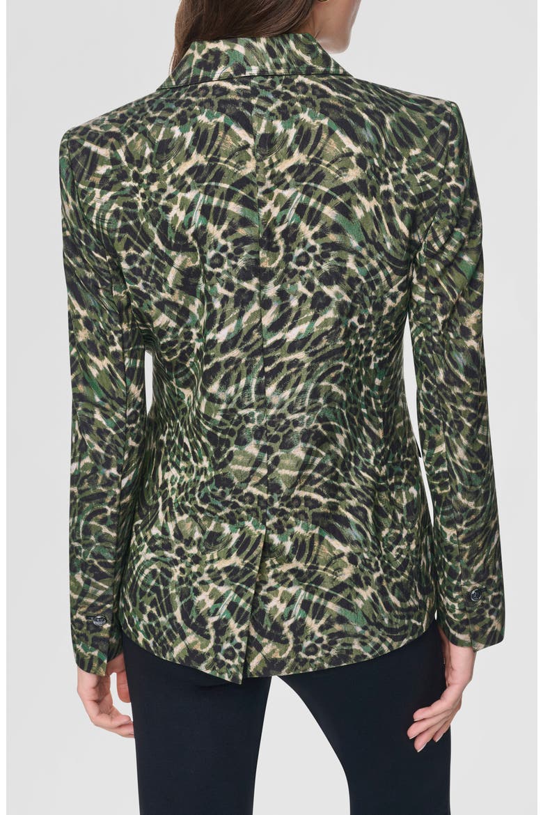 Print Sanded Twill Blazer, Alternate, color, FOREST LEOPARD