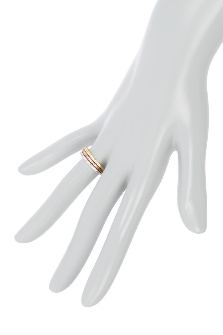 Tri-Tone Swarovski Crystal Half Eternity Band Set, Alternate, color, MULTI