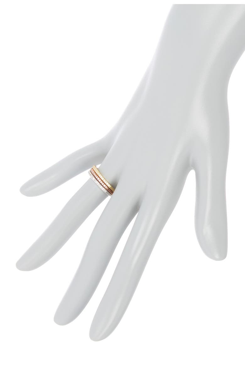 Adornia Tri-Tone Swarovski Crystal Half Eternity Band Set, Alternate, color, Multi