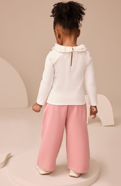 Next Kids' Eyelet Collar Long Sleeve Top In White