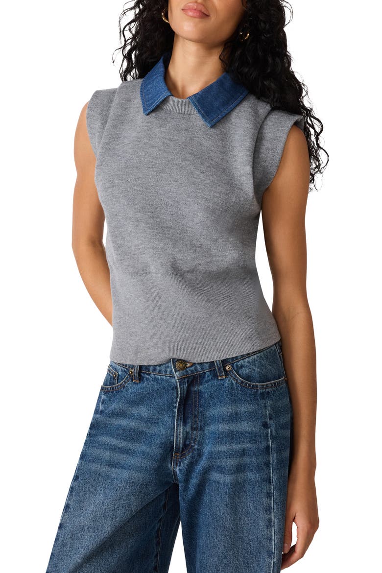 Kelson Cap Sleeve Sweater, Main, color, CHARCOAL