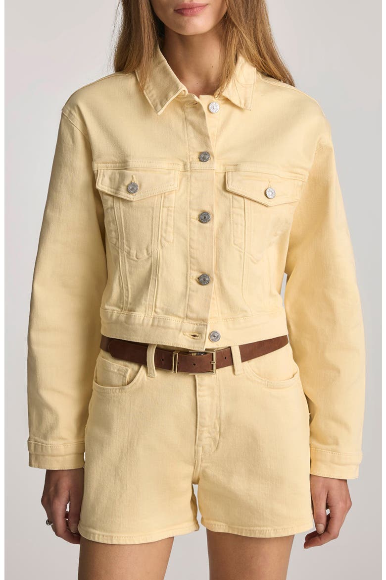 Harmony Denim Trucker Jacket, Main, color, FADED LEMON DENIM