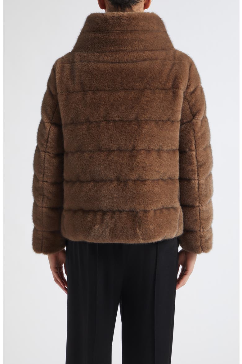 Faux Fur Short Puffer Jacket, Alternate, color, 8810 DARK BROWN