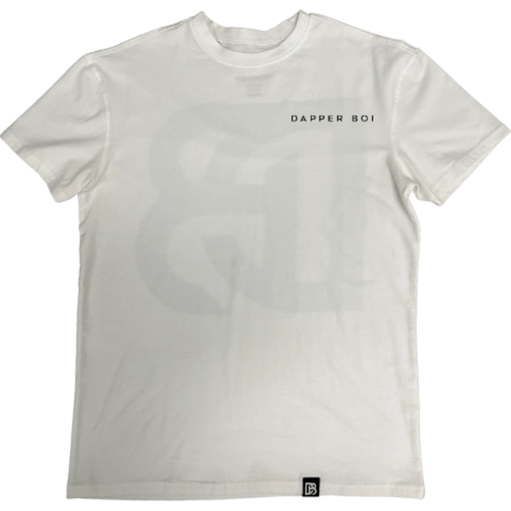 Dapper Boi White Db Drop Shoulder Tee In White
