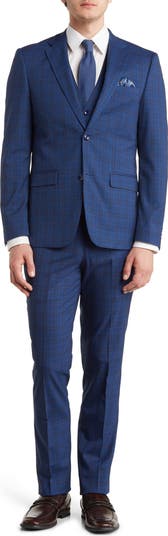 Navy Check Suit