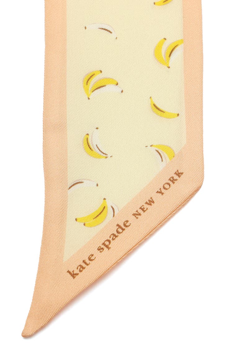 bold bananas silk skinny scarf, Alternate, color, LIGHT CANTALOUPE