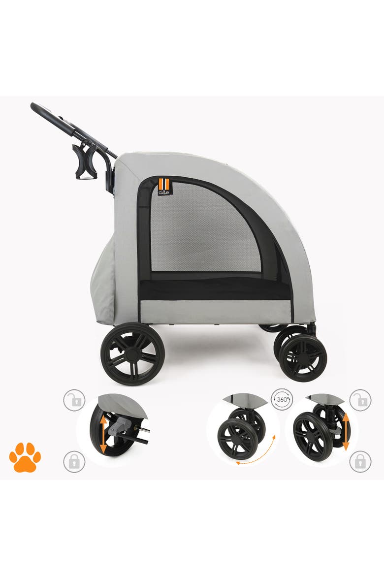 Chester Raincover Pet Stroller, 110 Pound Capacity, Alternate, color, Gray