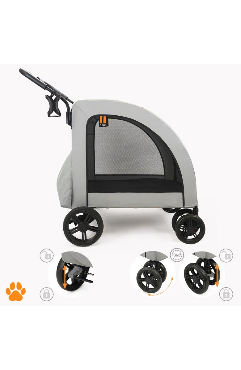 My Duque Chester Raincover Pet Stroller, 110 Pound Capacity, Alternate, color, Gray
