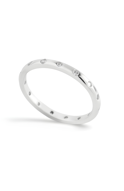 Bezel-set Tiny Stacking Ring