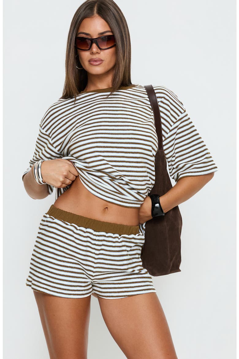 Selvina Striped Terry Shorts, Alternate, color, MULTI STRIPE
