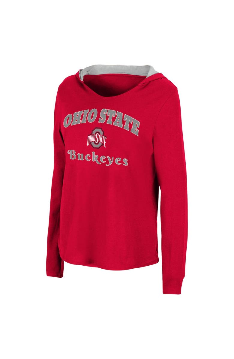 COLOSSEUM Women's Colosseum Scarlet Ohio State Buckeyes Catalina Hoodie Long Sleeve T-Shirt, Alternate, color, Scarlet