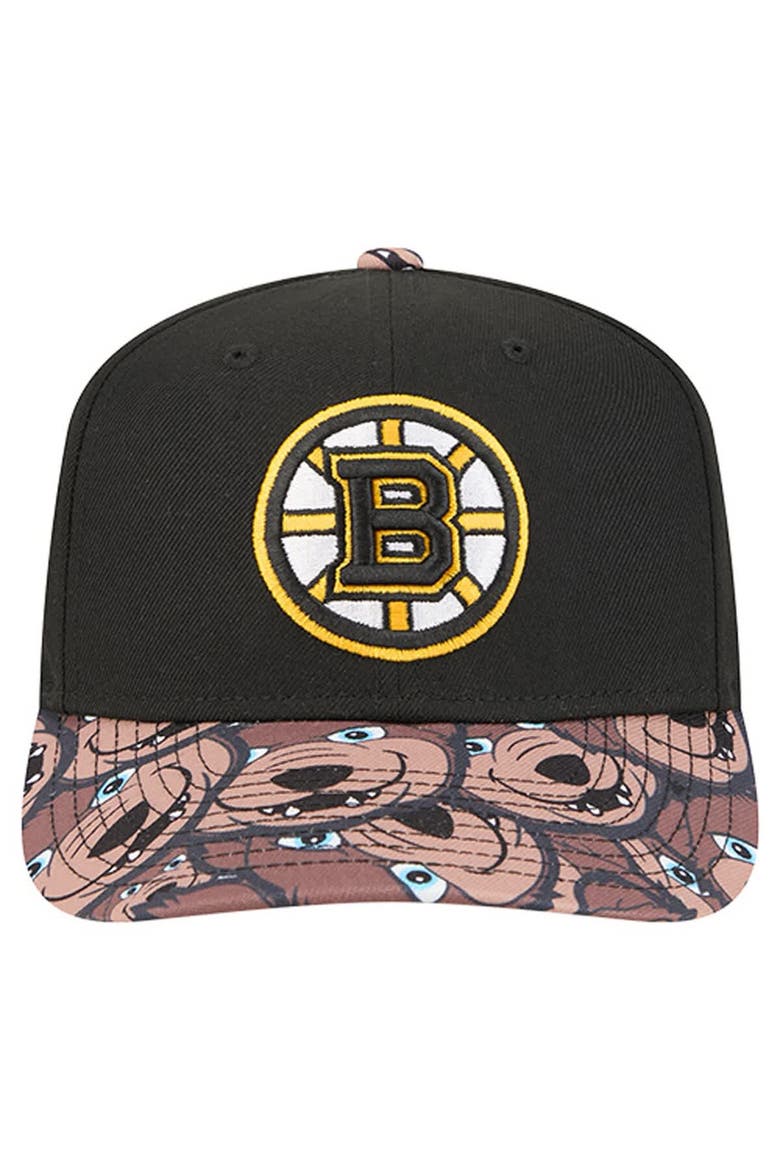 Men's New Era Black Boston Bruins Mascot Visor 9SEVENTY Adjustable Hat, Alternate, color, Black