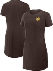 FANATICS Women's Fanatics Brown San Diego Padres Ruched Drape T-Shirt Dress