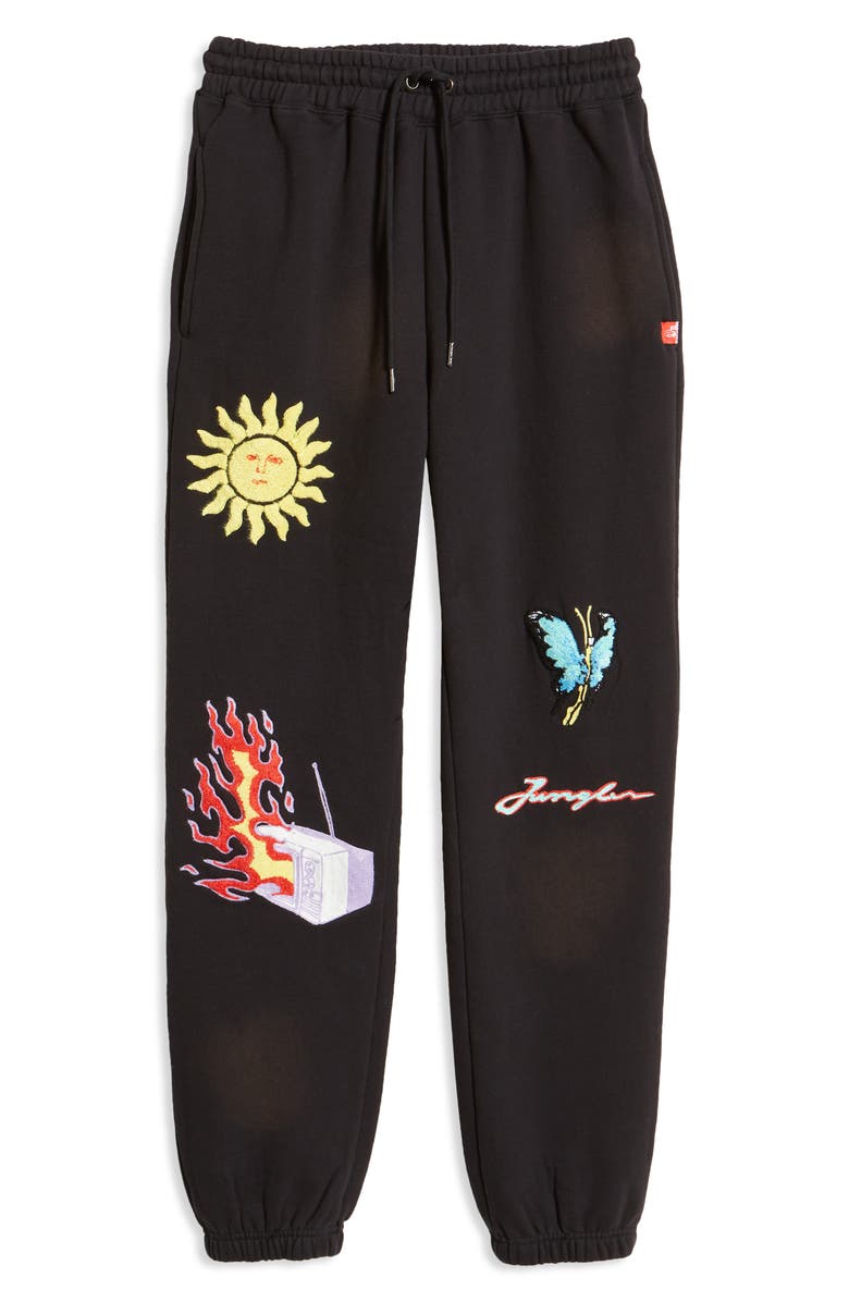 JUNGLES Life Death Rebirth Sweatpants, Alternate, color, Black