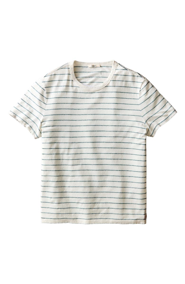 Marine Layer Relaxed Striped Hemp and Cotton T-Shirt, Alternate, color, White/ Mediterranea Stripe