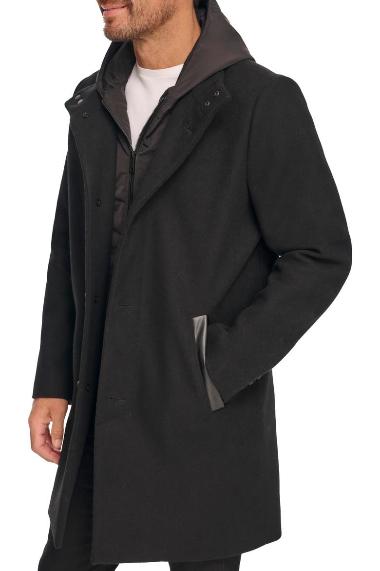 Men's Wool Car Coat, Alternate, color, BLACK