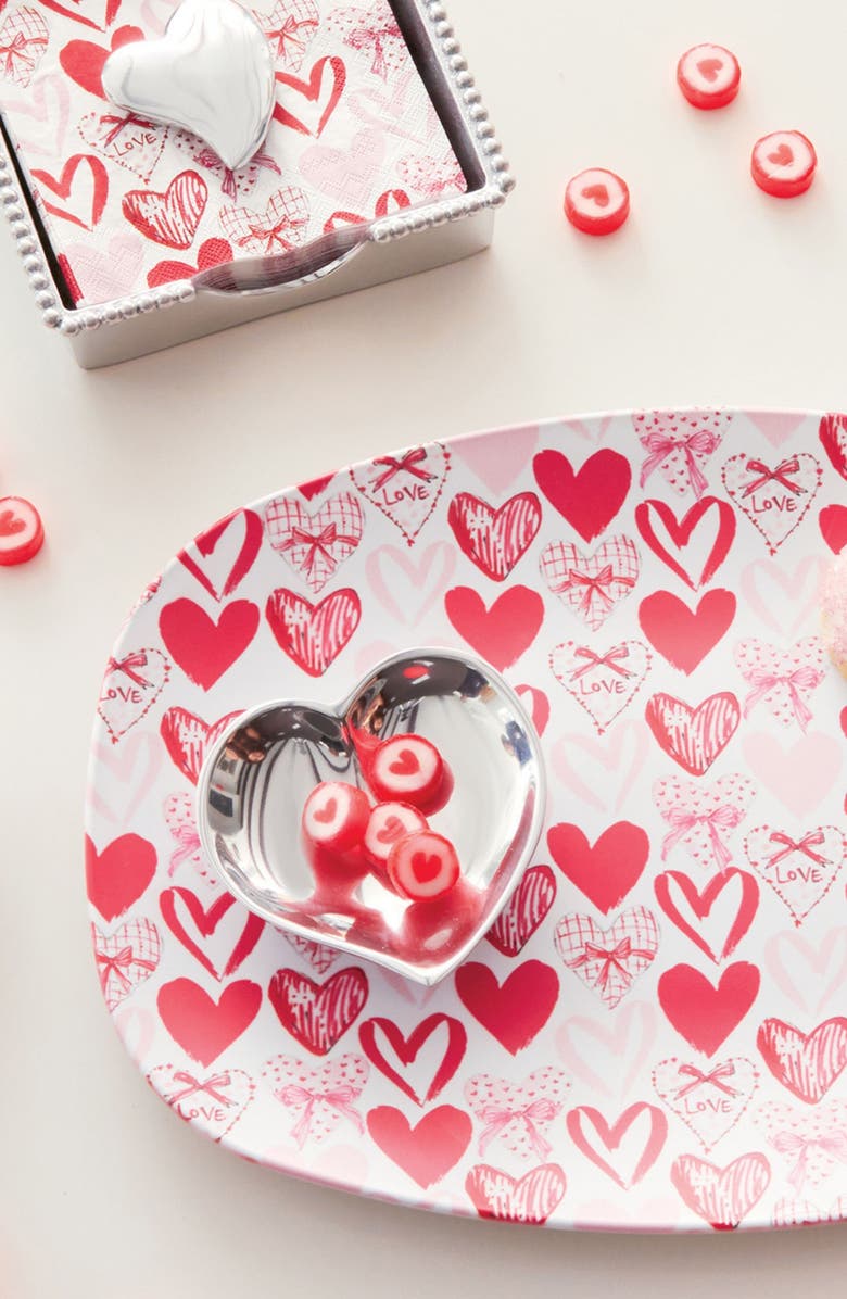 Mariposa Heart Trinket Dish, Alternate, color, Silver