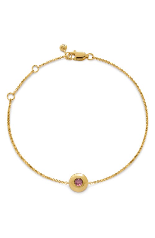 Monica Vinader Bezel Birthstone Station Bracelet In Gold