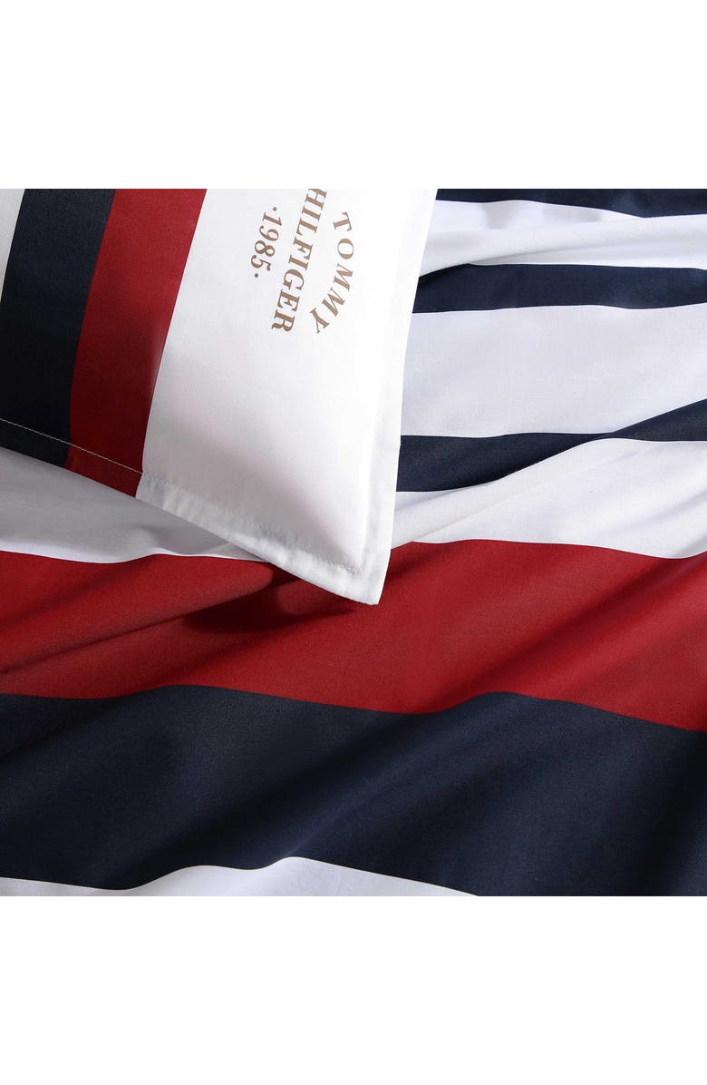 Tommy Hilfiger Classic Stripe Duvet Cover & Shams Set, Alternate, color, White/ Red/ Navy
