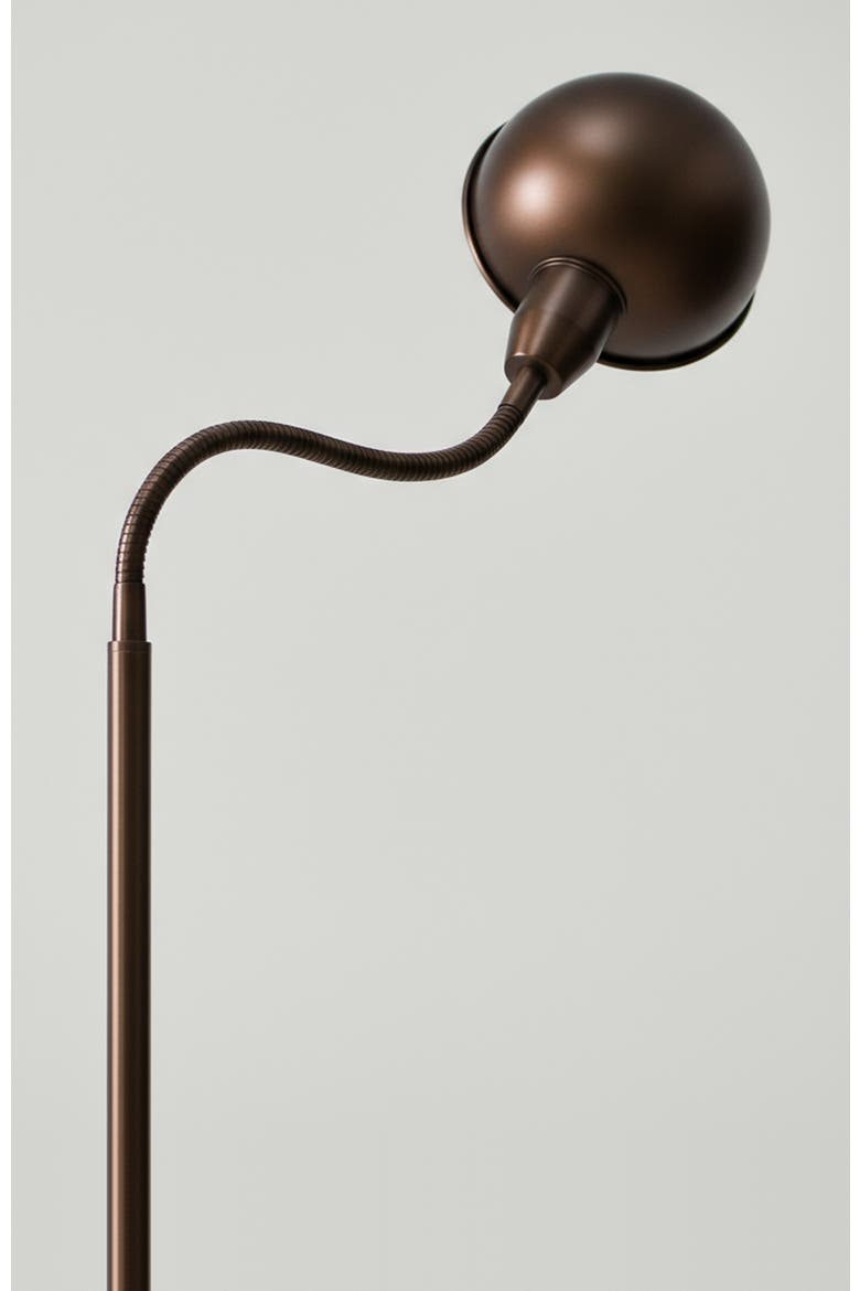 Regent 68" Adjustable Gooseneck LED Floor Lamp with Bronze Finish, Bulb Included, Alternate, color, Bronze
