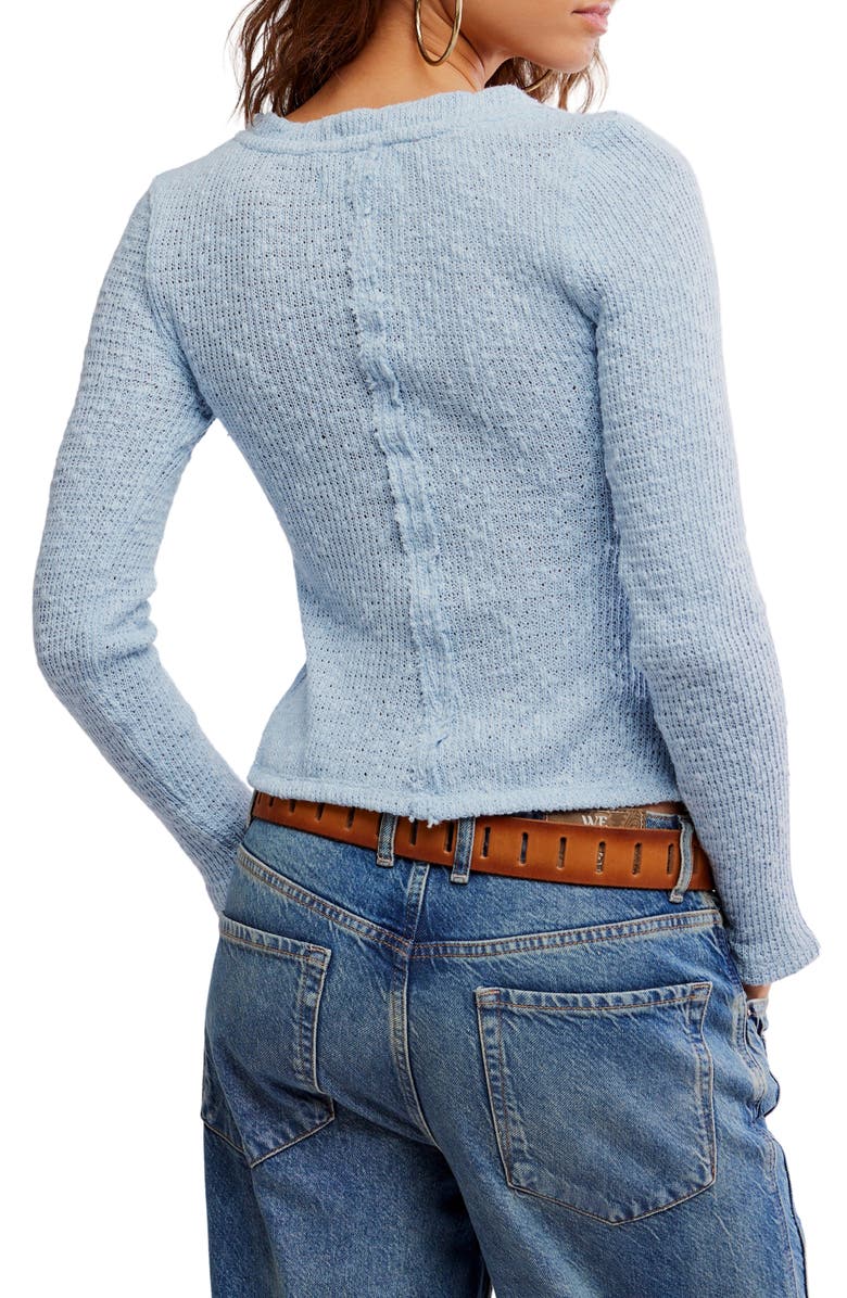 Free People It's On Rib Cardigan, Alternate, color, Boardwalk Blue