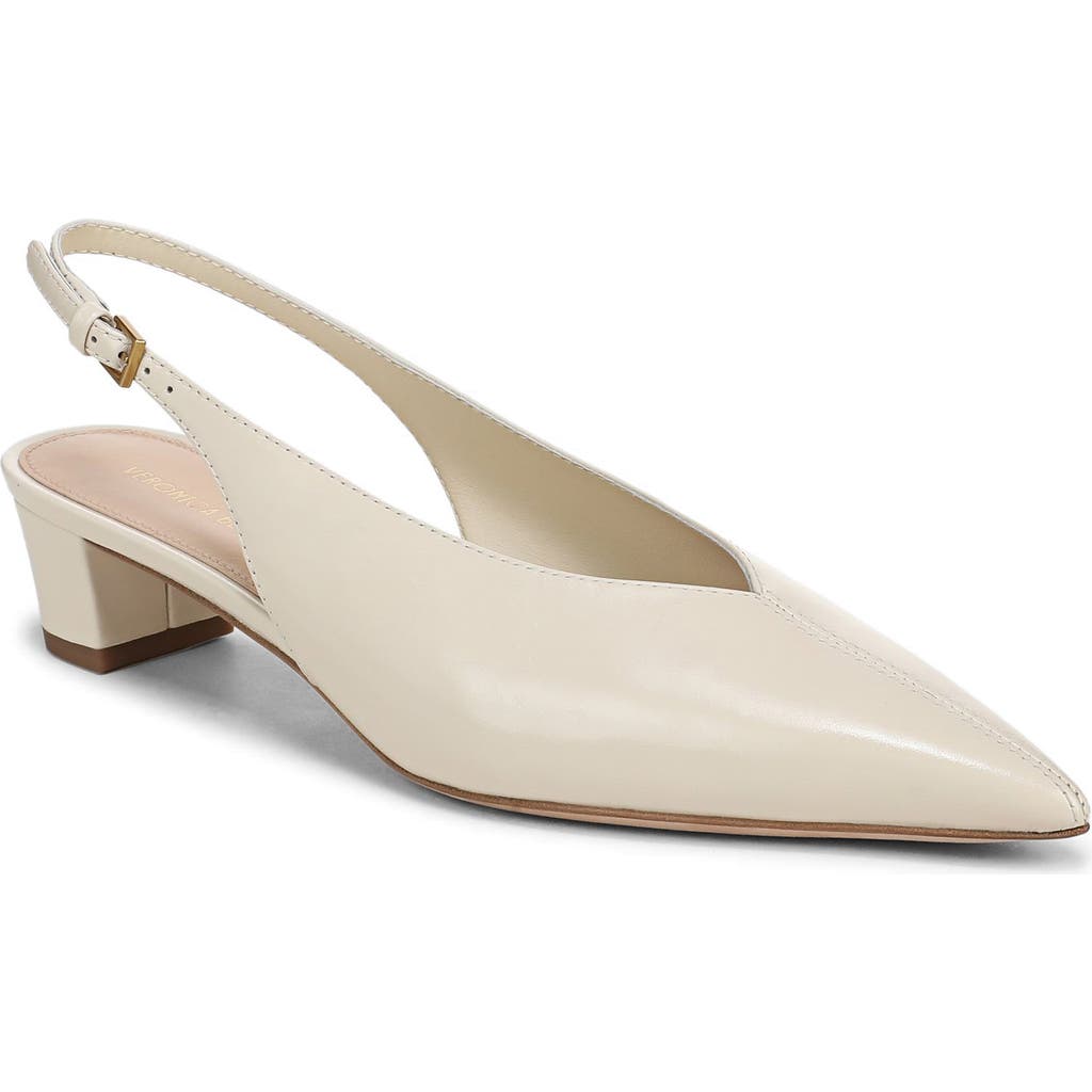 Veronica Beard Pamela Slingback Pump in Limestone Ivory Leather at Nordstrom, Size 5.5