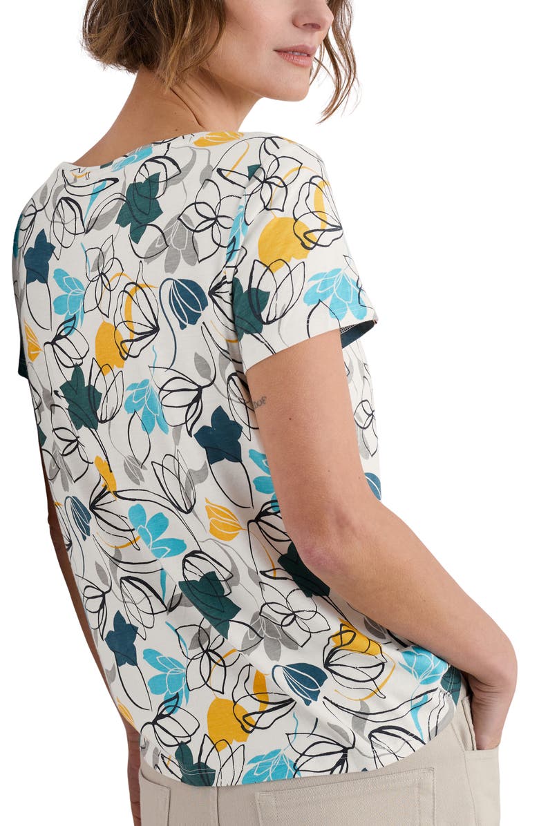 Seasalt Cornwall Appletree Keyhole T-Shirt, Alternate, color, Linear Shadows Chalk