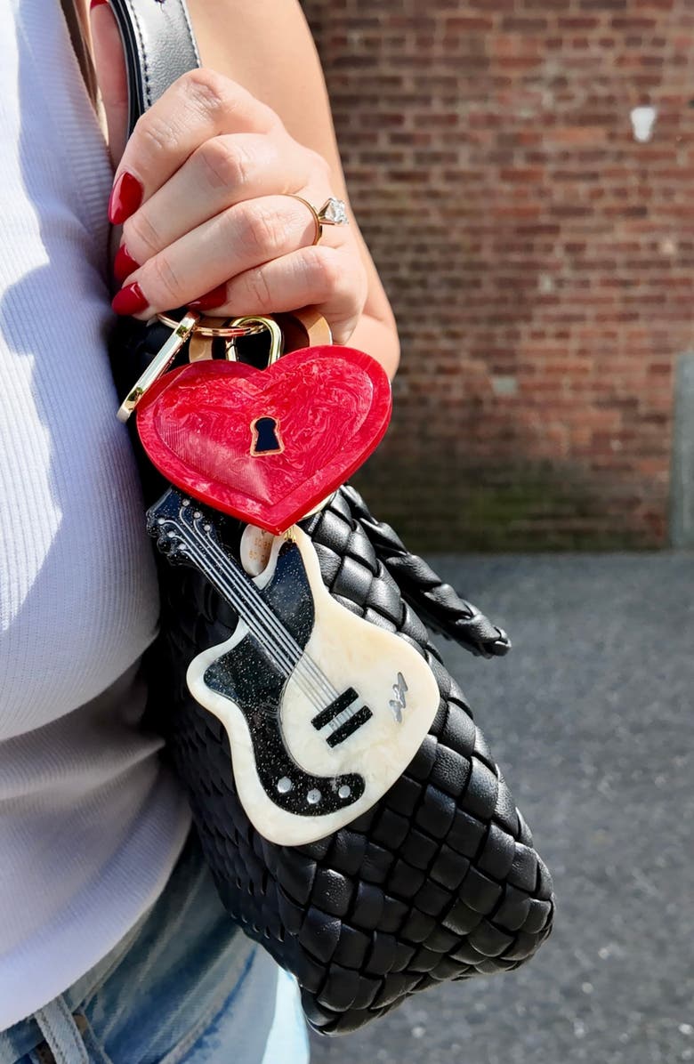 Solar Eclipse Padlock Heart Key Chain, Alternate, color, 