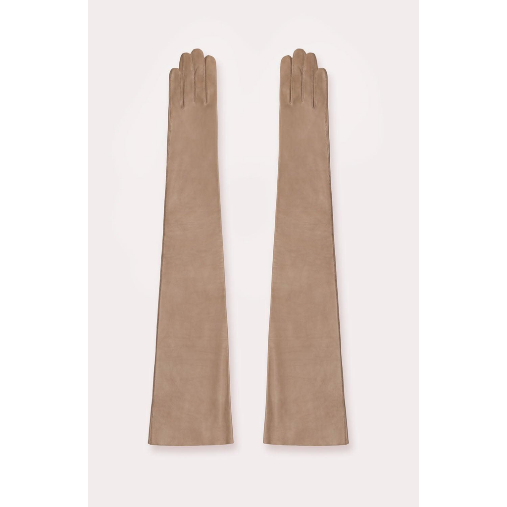 Seymoure Luxury Group Extended Runway Opera Gloves In Brown